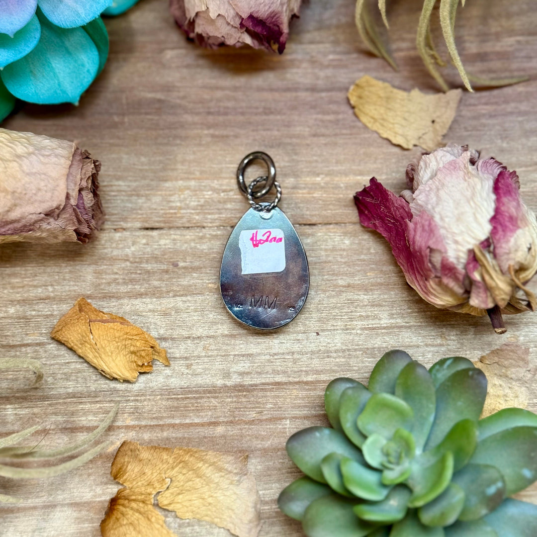 MJ Orange Spiny Oyster Sterling Silver Pendant – Teardrop Pendant Shopify Collective The Bijoux FAB Jewelry The Bijoux FAB Jewelry