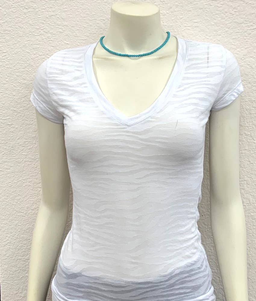 733810, Handmade 16" 4mm Turquoise Necklace ISAC Trading Inc