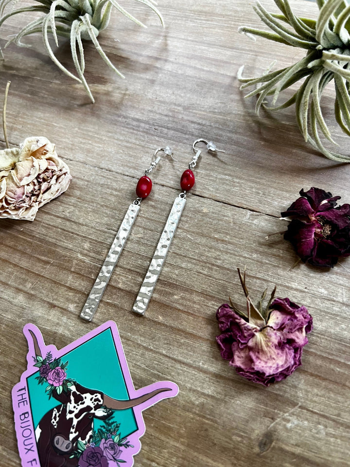Red Corral dangle earrings Earrings Shopify Collective The Bijoux FAB Jewelry The Bijoux FAB Jewelry