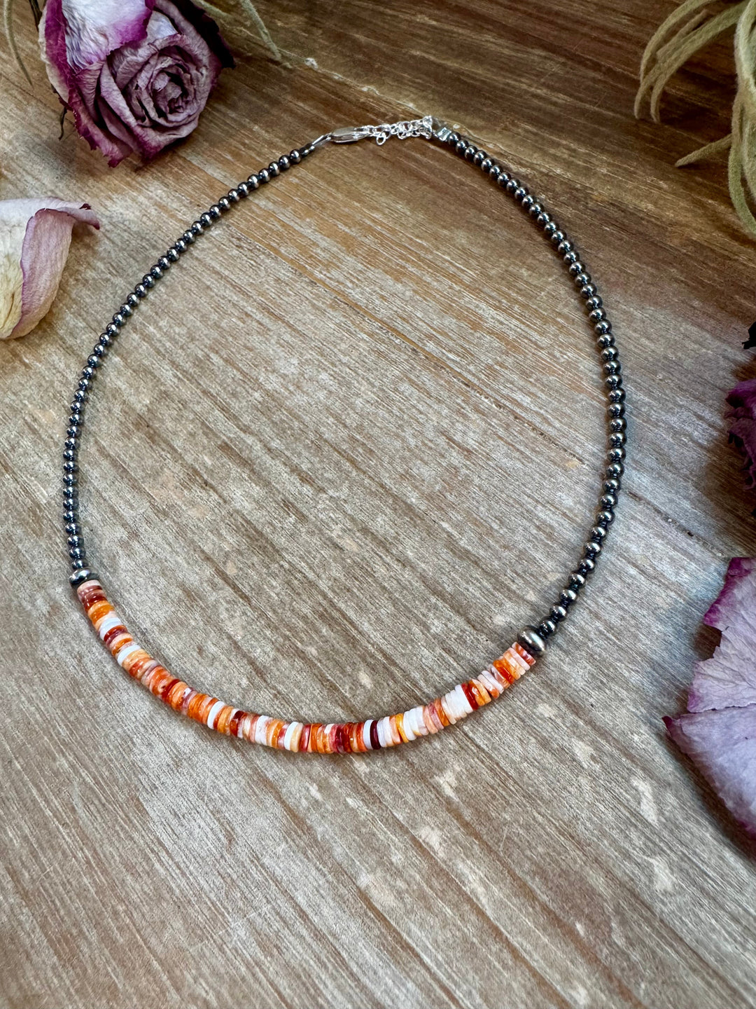 Spiny Oyster Heishi & Sterling Silver Pearl Choker Necklaces Shopify Collective The Bijoux FAB Jewelry The Bijoux FAB Jewelry