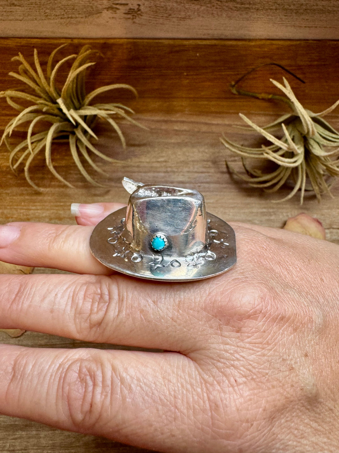 Adjustable Cowboy Hat Ring – Kingman Turquoise, Navajo Handmade by Robby Manuelito ring Shopify Collective The Bijoux FAB Jewelry The Bijoux FAB Jewelry