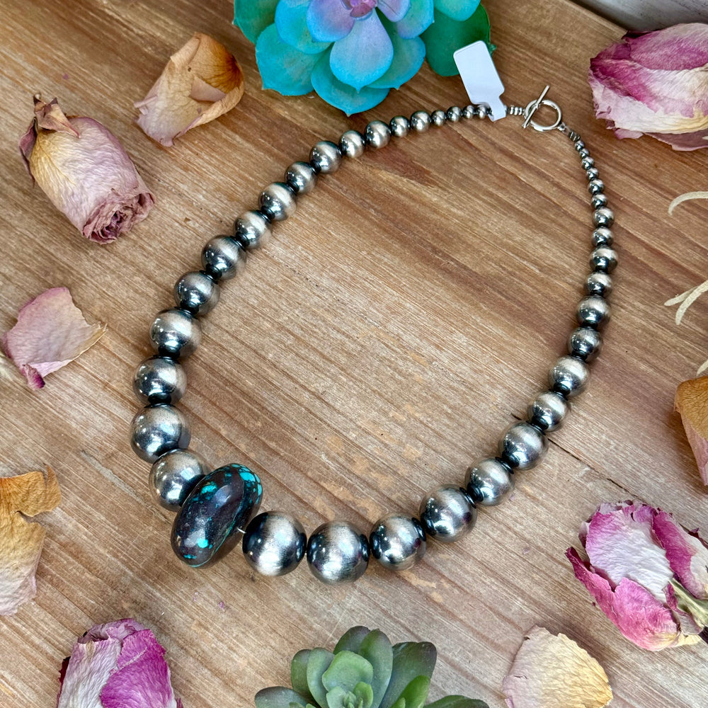 19” Graduated Turquoise Rondelle Necklace Necklaces Shopify Collective The Bijoux FAB Jewelry The Bijoux FAB Jewelry