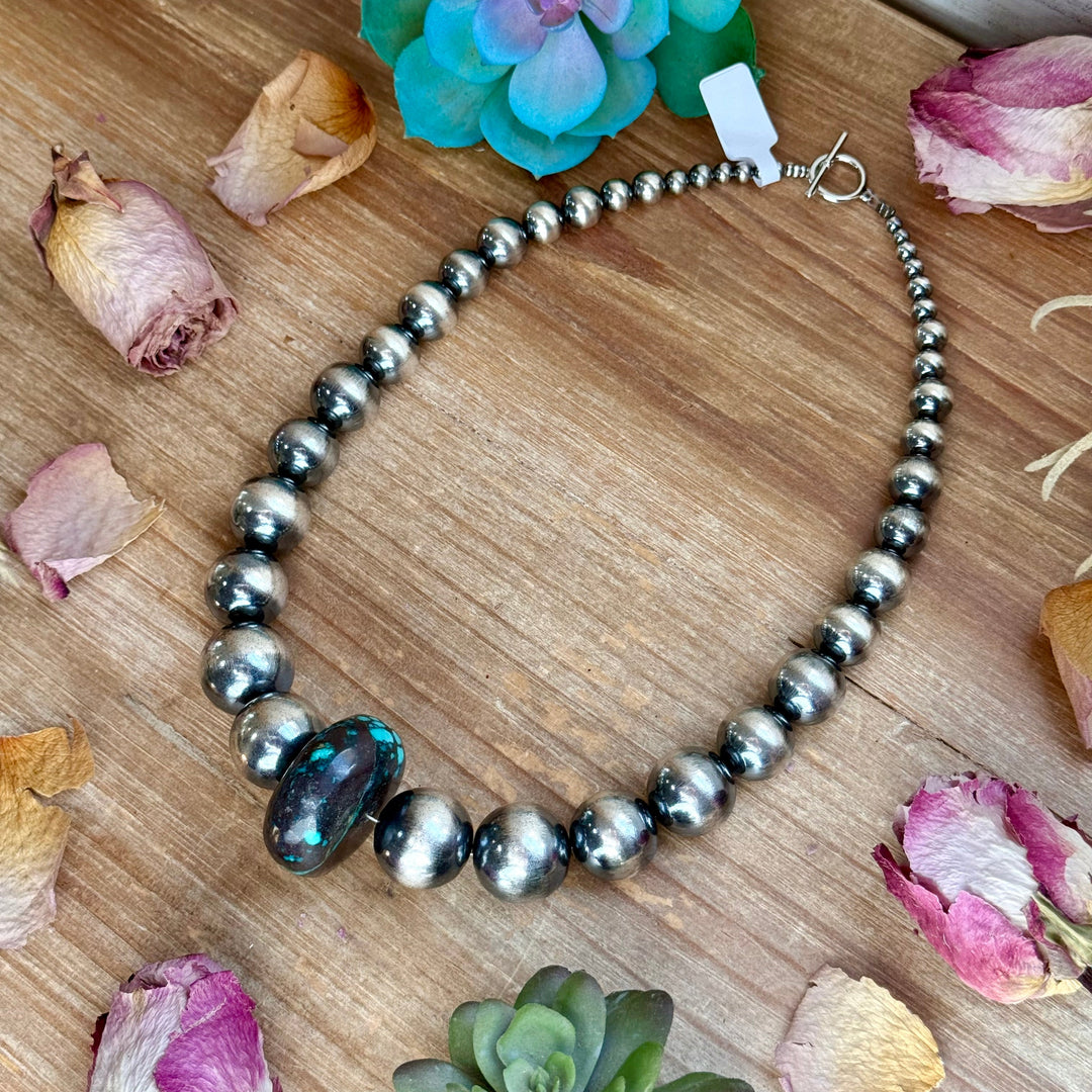 19” Graduated Turquoise Rondelle Necklace Necklaces Shopify Collective The Bijoux FAB Jewelry The Bijoux FAB Jewelry