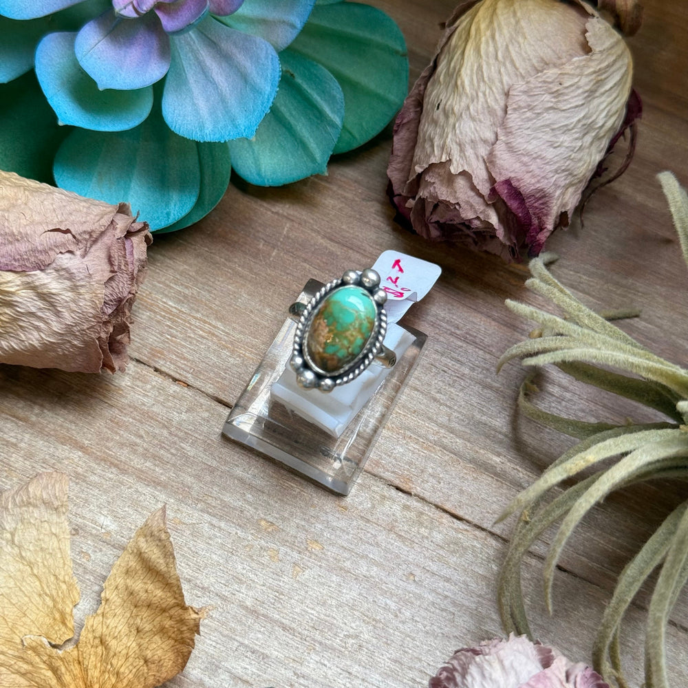 124 - Sterling Silver Royston Turquoise Medicine Man Eye Stamped Stacking Ring by Jason Ogg Ring Shopify Collective The Bijoux FAB Jewelry The Bijoux FAB Jewelry