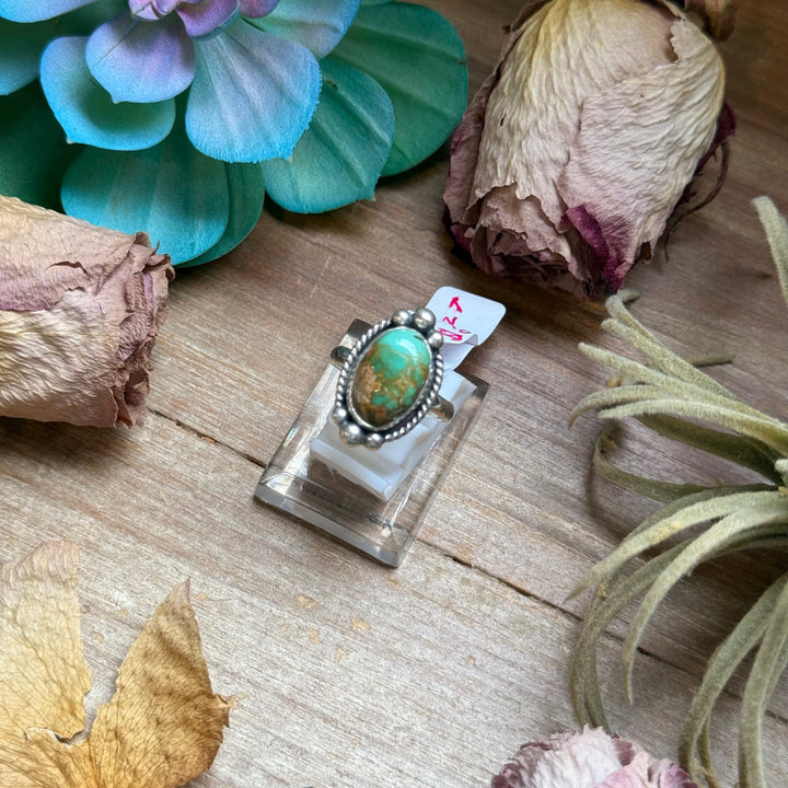 124 - Sterling Silver Royston Turquoise Medicine Man Eye Stamped Stacking Ring by Jason Ogg Ring Shopify Collective The Bijoux FAB Jewelry The Bijoux FAB Jewelry