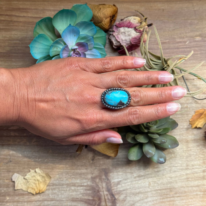 MJ Ring - Turquoise Oval Adjustable Ring Ring Shopify Collective The Bijoux FAB Jewelry The Bijoux FAB Jewelry