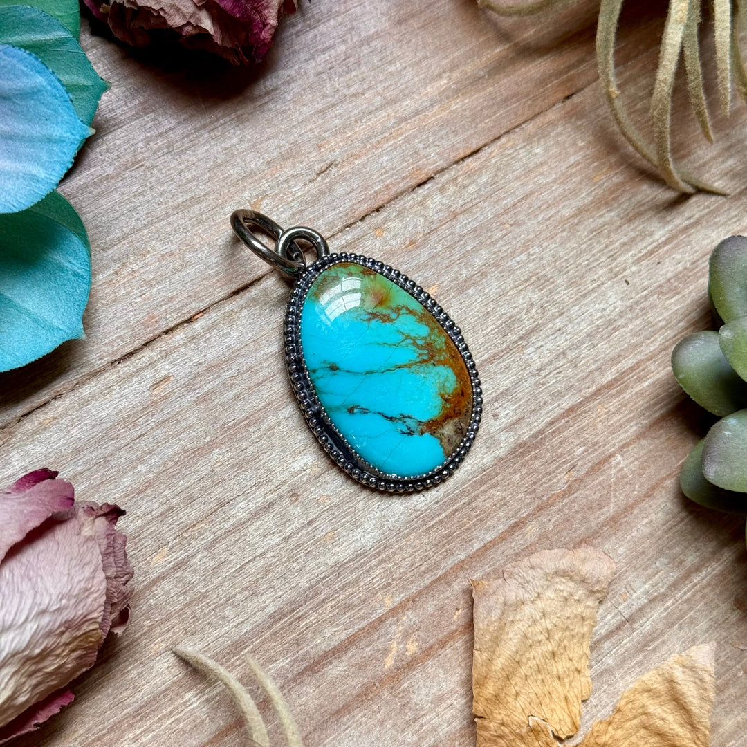 MJ Oval Turquoise Pendant – Sterling Silver pendant Shopify Collective The Bijoux FAB Jewelry The Bijoux FAB Jewelry