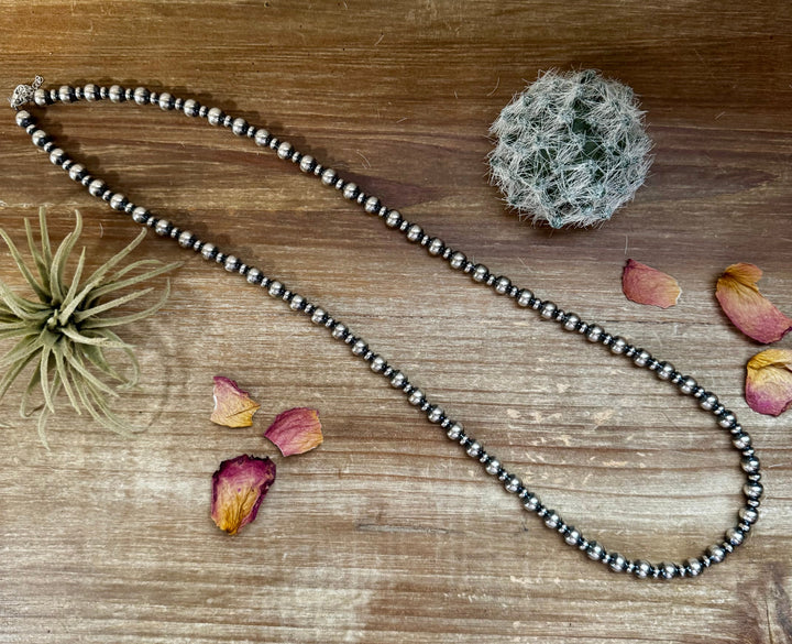 32 inch Necklace - 8 mm & 5 mm saucer Sterling Silver Pearls Necklaces Shopify Collective The Bijoux FAB Jewelry The Bijoux FAB Jewelry