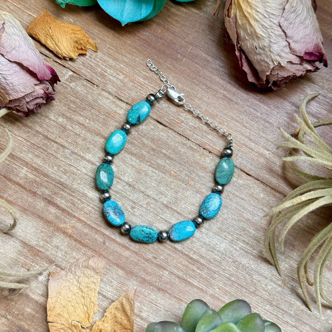 Blue Turquoise Bracelet – 6 1/4" – 5mm Bracelets Shopify Collective The Bijoux FAB Jewelry The Bijoux FAB Jewelry