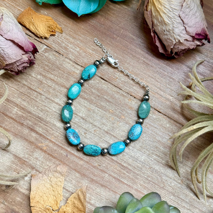 Blue Turquoise Bracelet – 6 1/4" – 5mm Bracelets Shopify Collective The Bijoux FAB Jewelry The Bijoux FAB Jewelry