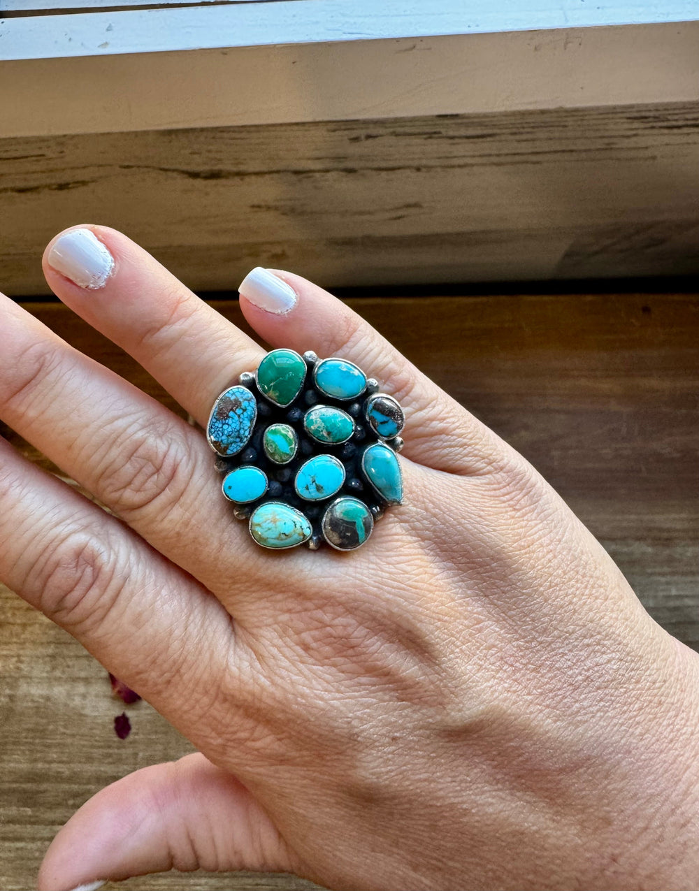 Round ring- size 6.5 - Sonoran Gold turquoise ring and sterling silver ring Shopify Collective The Bijoux FAB Jewelry The Bijoux FAB Jewelry