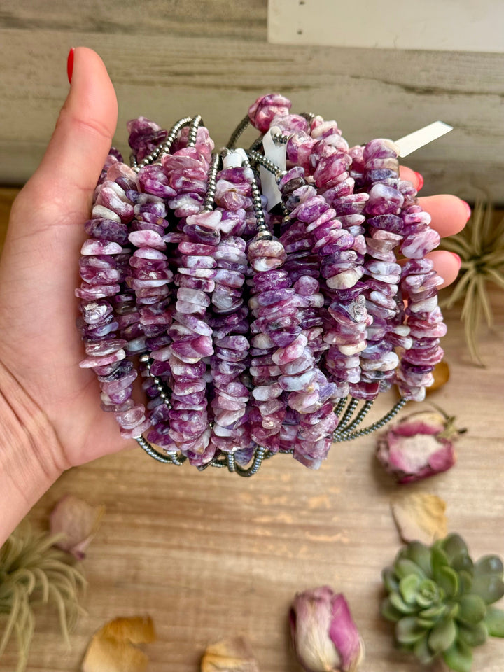 14.5” Lepidolite Necklace – 3mm Sterling Silver Pearls & Saucers Necklaces Shopify Collective The Bijoux FAB Jewelry The Bijoux FAB Jewelry