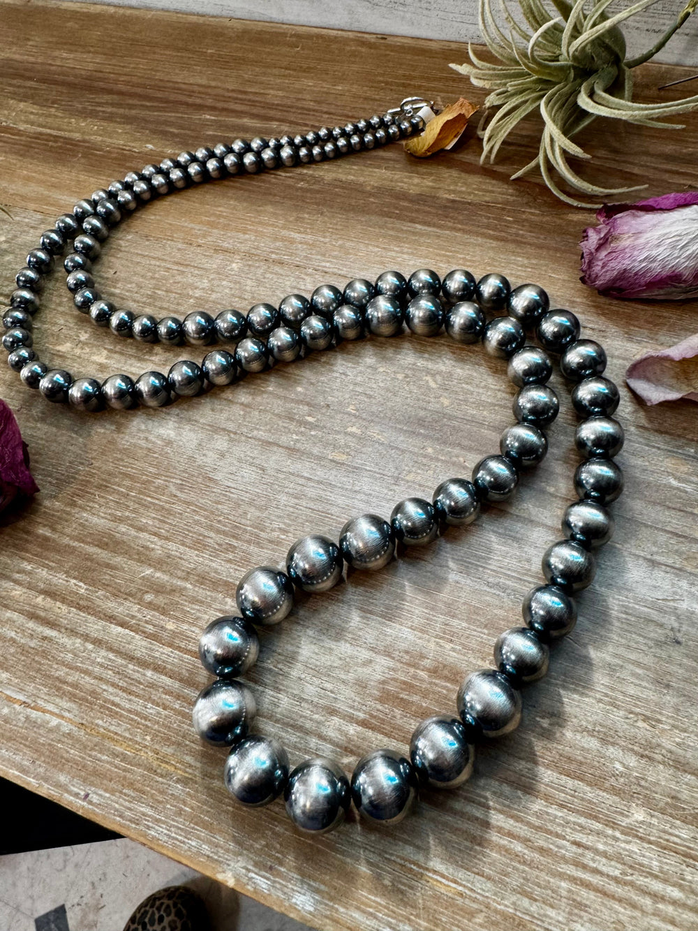 NFR Collection Necklace – Graduated Sterling Silver Pearls 6mm to 16mm – 45" Necklaces Shopify Collective The Bijoux FAB Jewelry The Bijoux FAB Jewelry
