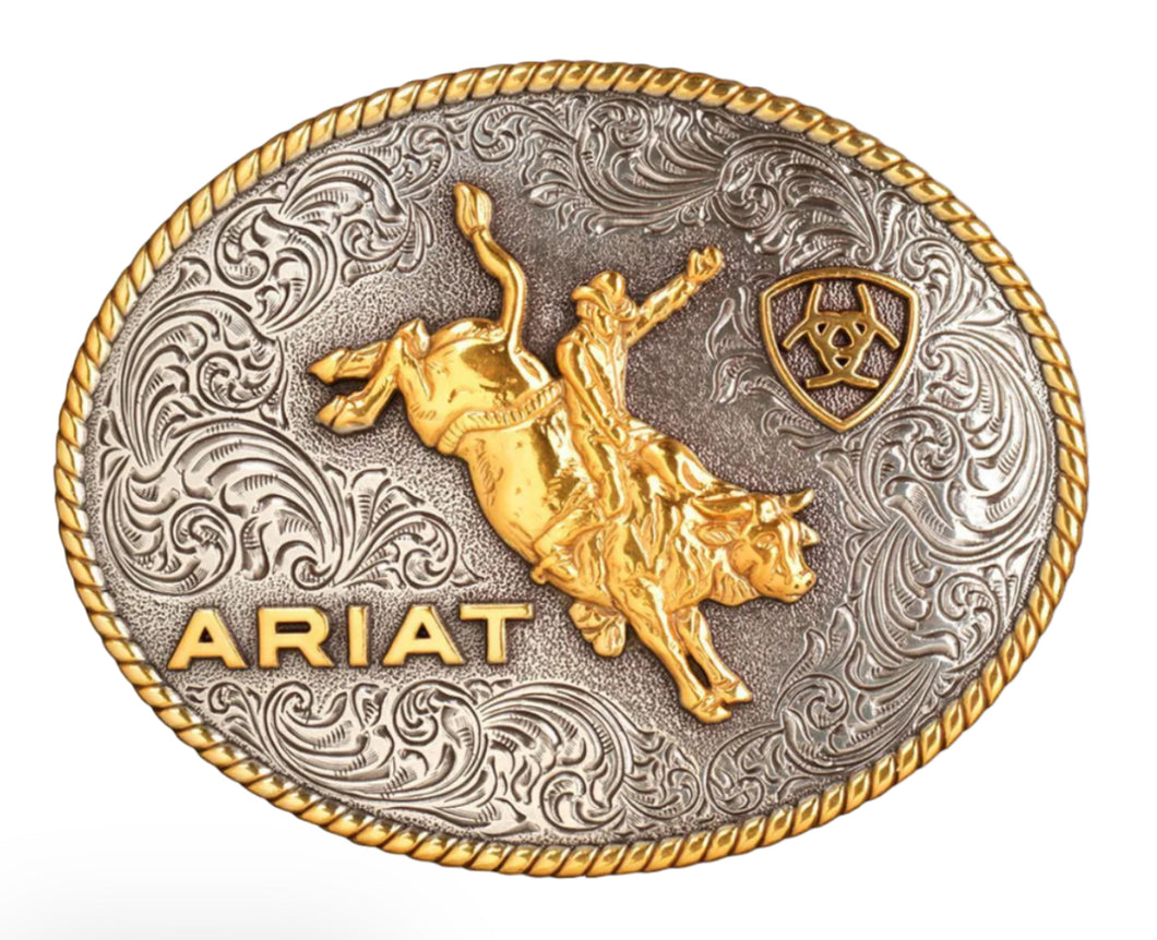 Ariat Two-Tone Oval Rope Bull Rider Belt Buckle A37056