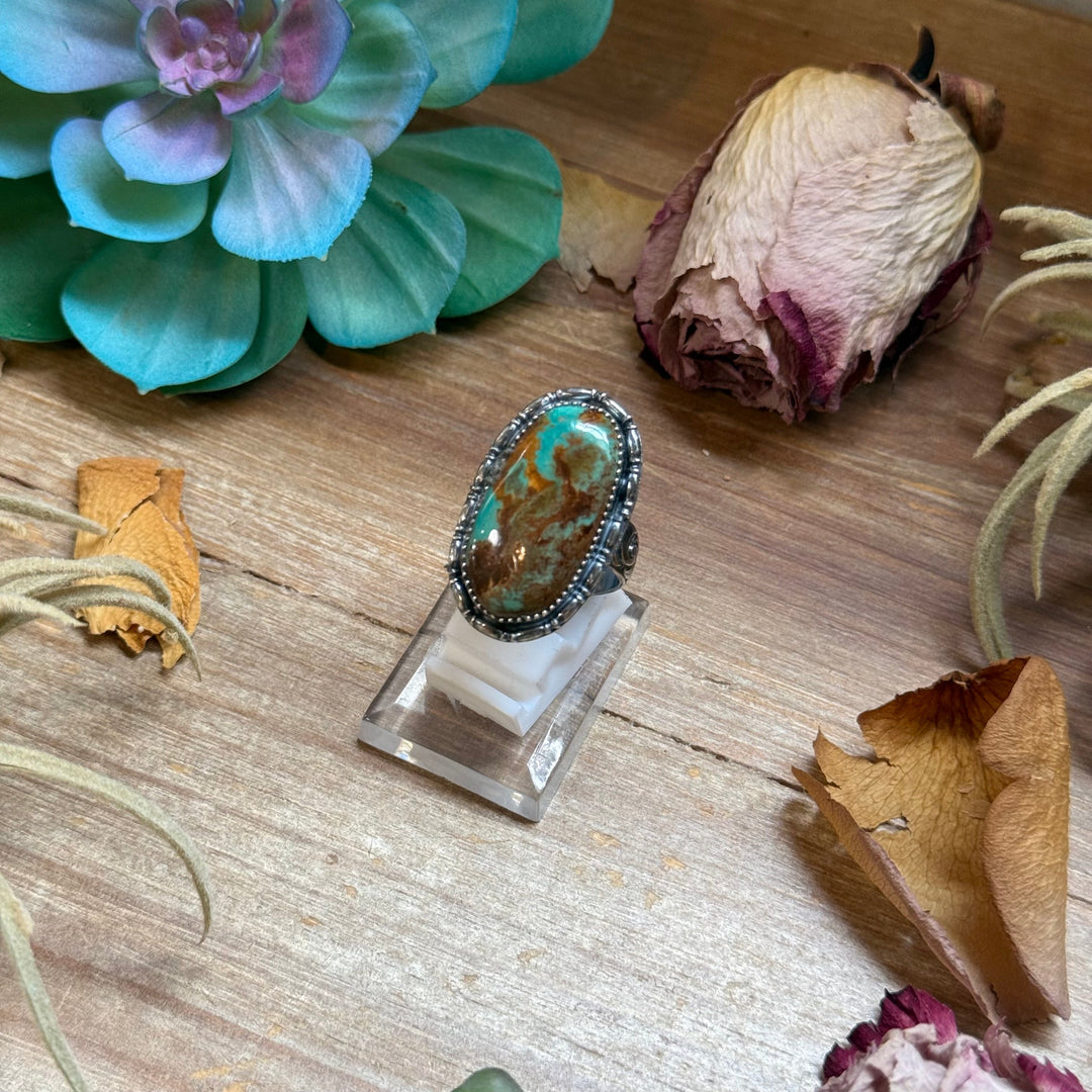 Mj Ring - Oval Turquoise Adjustable Ring Ring Shopify Collective The Bijoux FAB Jewelry The Bijoux FAB Jewelry