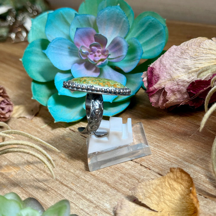 Mj Ring - Sterling Silver Green Turquoise Adjustable Ring Shopify Collective The Bijoux FAB Jewelry The Bijoux FAB Jewelry