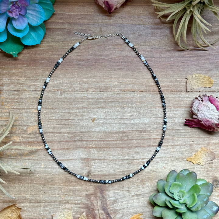 Faceted Zebra Jasper Necklace – 19" + Extender – 3mm Necklaces Shopify Collective The Bijoux FAB Jewelry The Bijoux FAB Jewelry