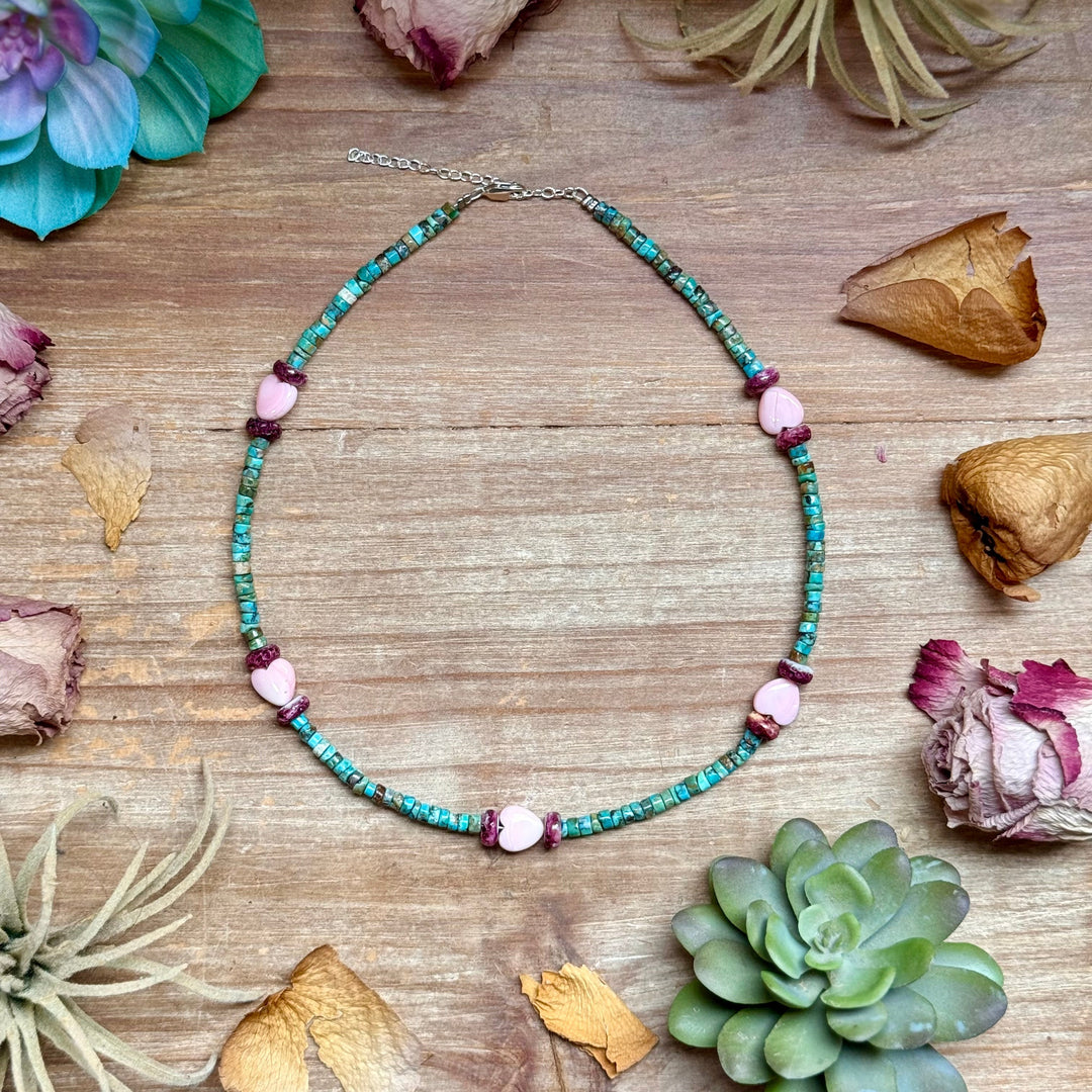 Color Pop Summer Necklace – Turquoise, Purple Spiny & Pink Conch 16" Necklaces Shopify Collective The Bijoux FAB Jewelry The Bijoux FAB Jewelry