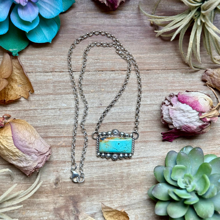 103 - Sterling Silver Blackjack Turquoise Bar Necklace by Jason Ogg Necklaces Shopify Collective The Bijoux FAB Jewelry The Bijoux FAB Jewelry