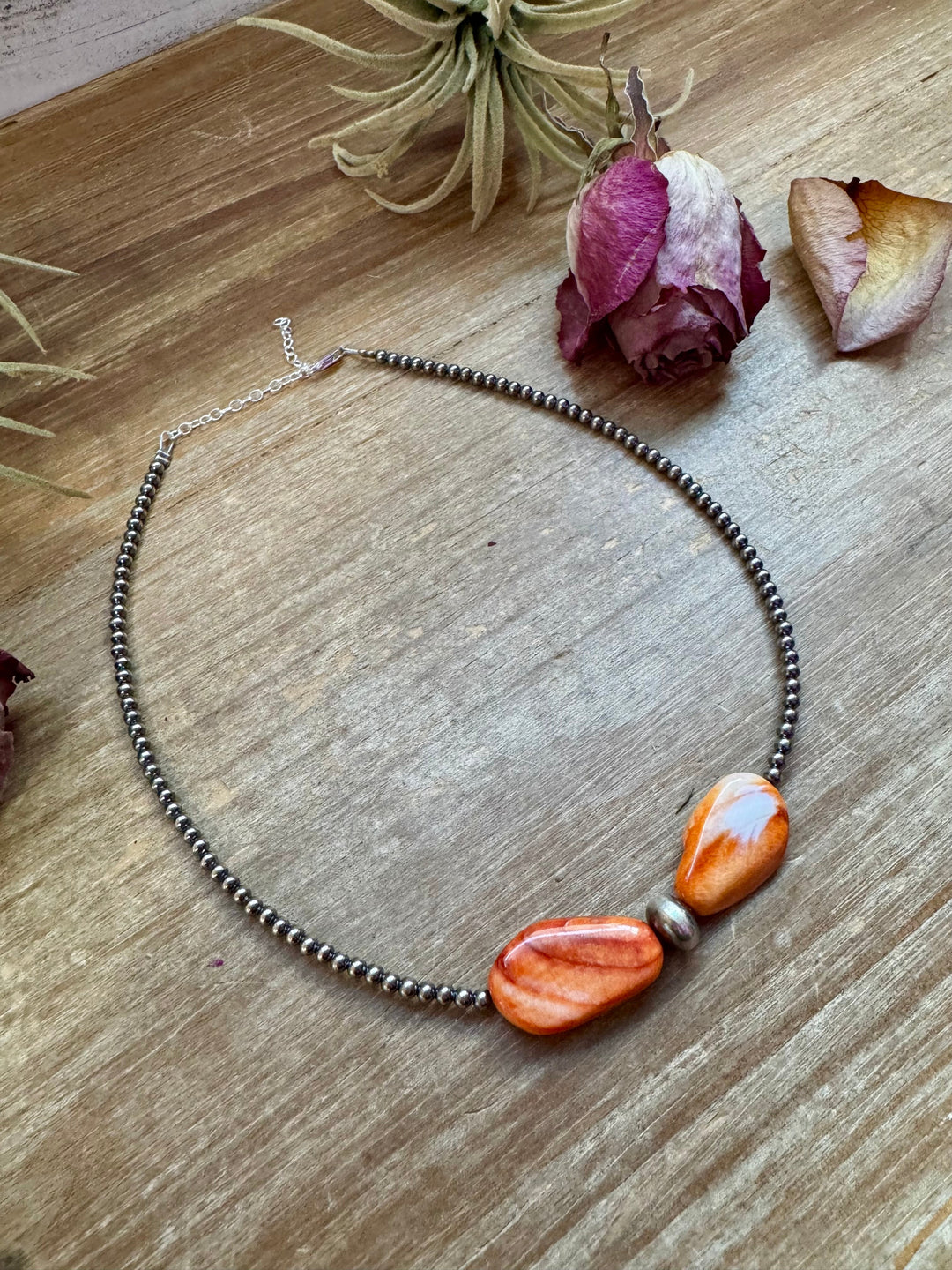 14" Spiny Oyster & Sterling Silver Pearl Choker – 3mm & 10mm Choker Shopify Collective The Bijoux FAB Jewelry The Bijoux FAB Jewelry