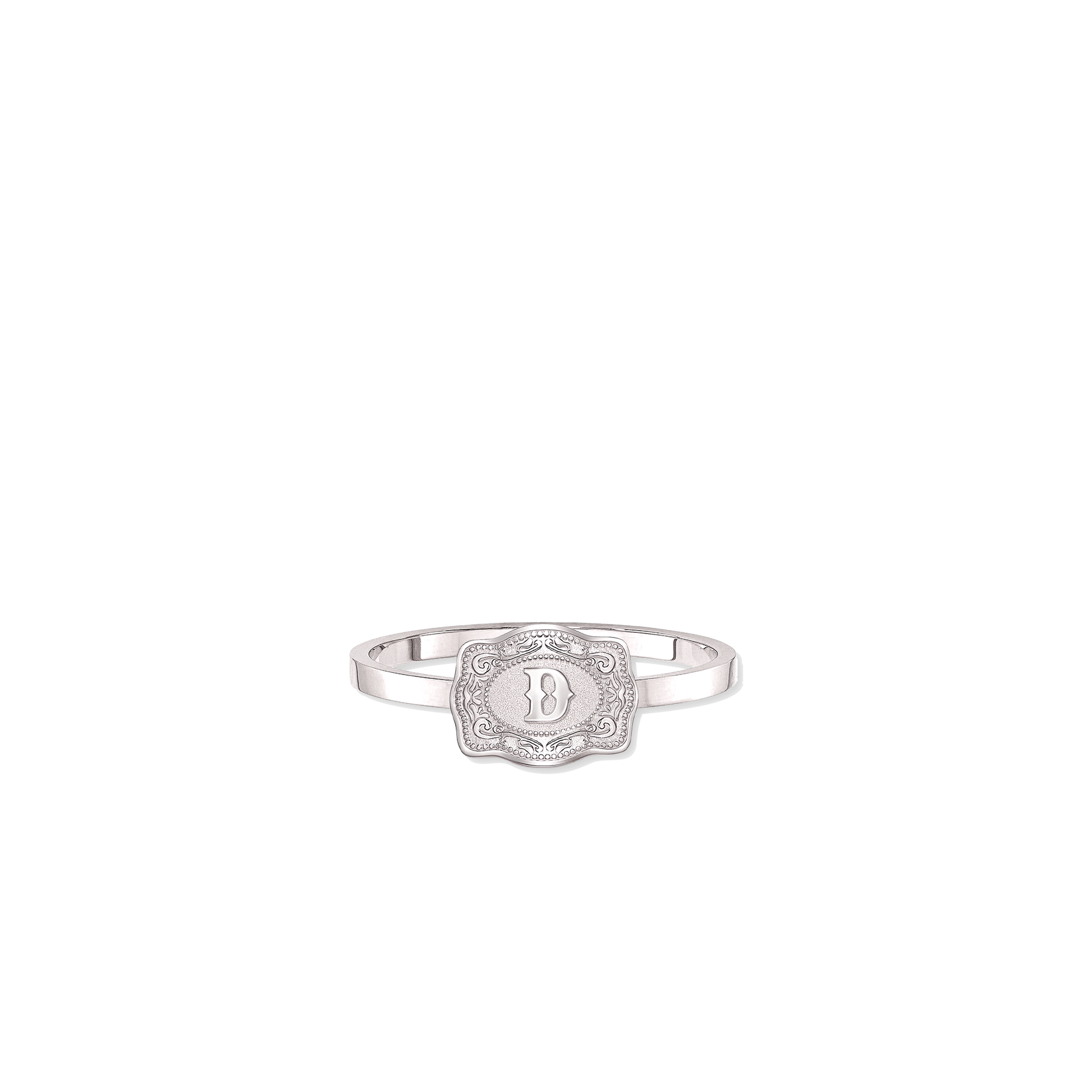 NEW SpurWest Ultra Mini Belt Buckle Ring (Initial) - Silver SpurWest