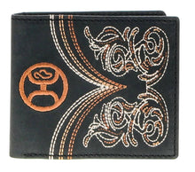 Load image into Gallery viewer, &quot;RANGER&quot; BIFOLD HOOEY WALLET EMBROIDERED BLACK LEATHER
