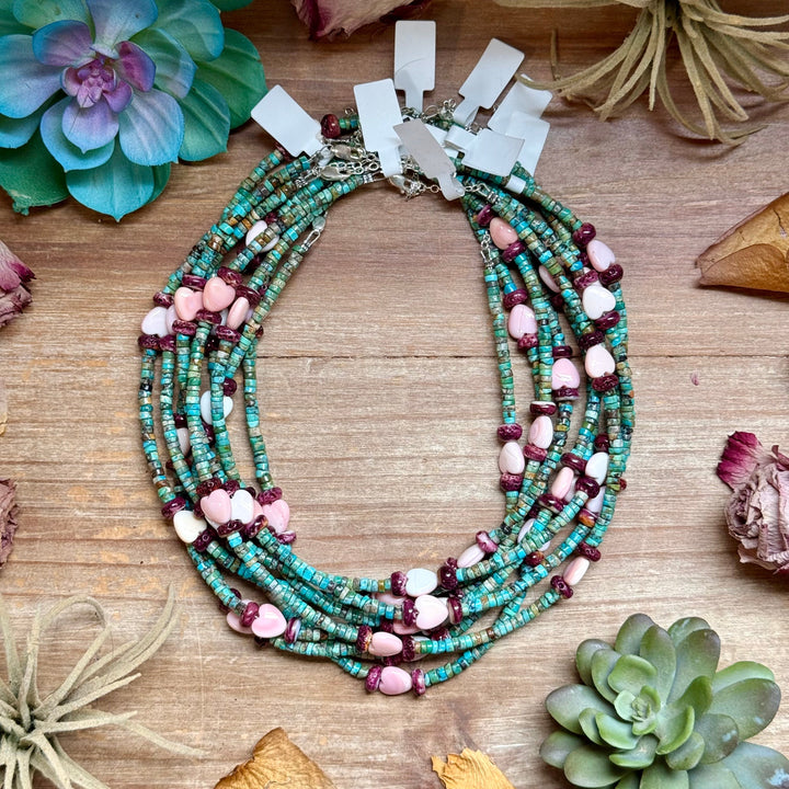 Color Pop Summer Necklace – Turquoise, Purple Spiny & Pink Conch 16" Necklaces Shopify Collective The Bijoux FAB Jewelry The Bijoux FAB Jewelry