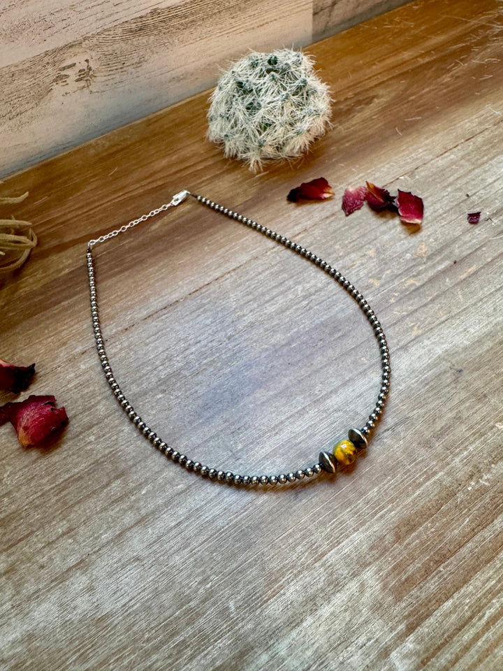 14 inch 3 mm sterling silver pearls choker - with bumblebees beads Necklaces Shopify Collective The Bijoux FAB Jewelry The Bijoux FAB Jewelry