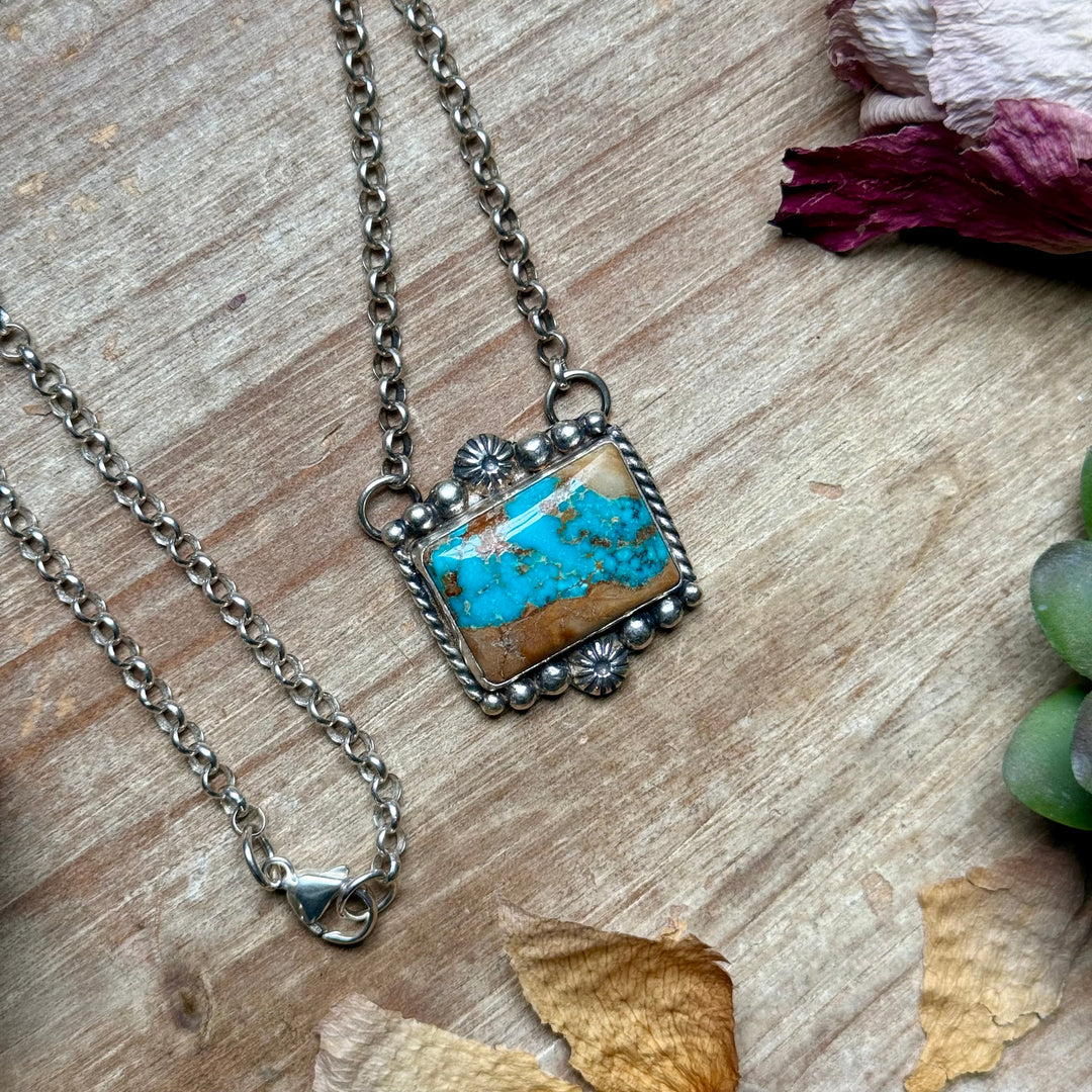 111 - Sterling Silver Easter Blue Turquoise Bar Necklace by Jason Ogg Necklaces Shopify Collective The Bijoux FAB Jewelry The Bijoux FAB Jewelry