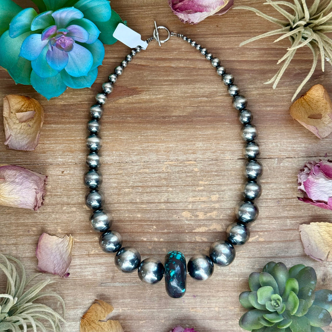 19” Graduated Turquoise Rondelle Necklace Necklaces Shopify Collective The Bijoux FAB Jewelry The Bijoux FAB Jewelry