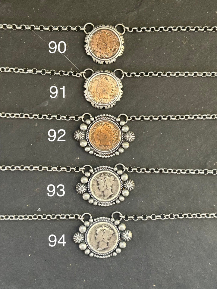 93 - Sterling Silver Mercury Dime Fixed Chain Necklace by Jason Ogg Necklaces Shopify Collective The Bijoux FAB Jewelry The Bijoux FAB Jewelry