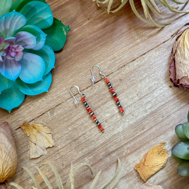 Red Spiny Oyster Cube Dangle Earrings Earrings Shopify Collective The Bijoux FAB Jewelry The Bijoux FAB Jewelry