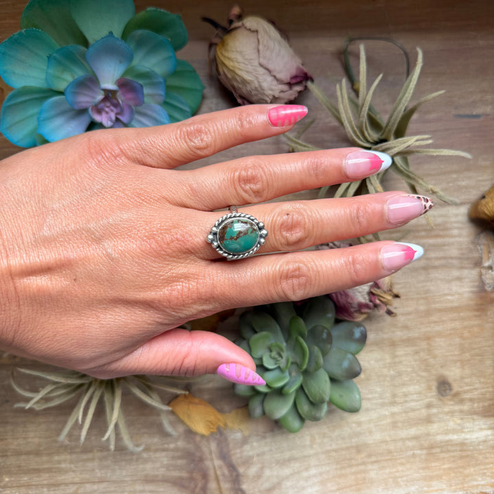 122 - Sterling Silver Royston Turquoise Medicine Man Eye Stamped Stacking Ring by Jason Ogg Ring Shopify Collective The Bijoux FAB Jewelry The Bijoux FAB Jewelry