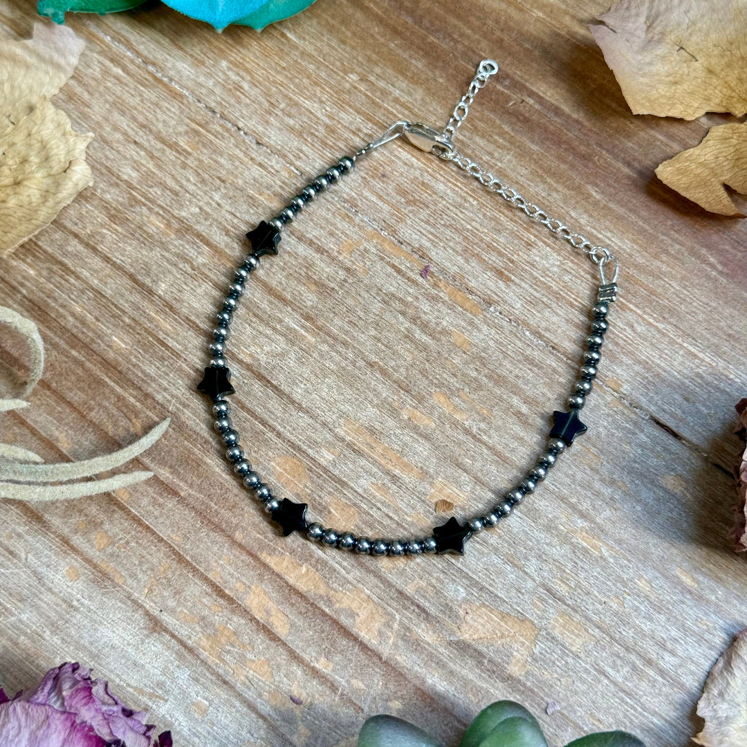 Black Onyx Star Bracelet – Sterling Silver Pearls Bracelets Shopify Collective The Bijoux FAB Jewelry The Bijoux FAB Jewelry