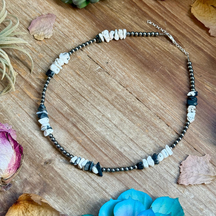 16” White Buffalo Chip Necklace – Sterling Silver Necklaces Shopify Collective The Bijoux FAB Jewelry The Bijoux FAB Jewelry