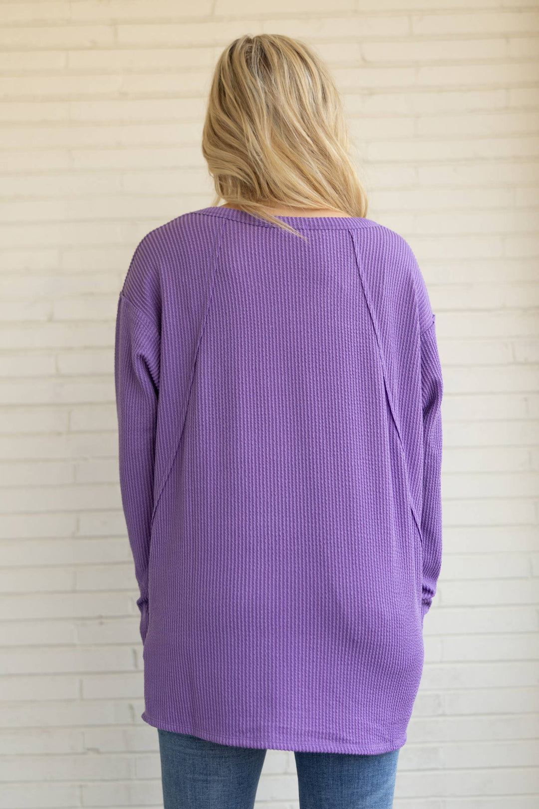 Curly Rib V Neck Long Sleeve Top 20% off Andrée by Unit