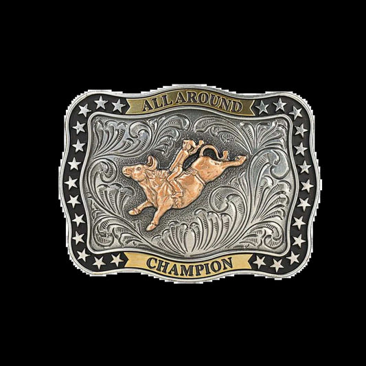 Nocona Boys Western Rectangular Silver & Gold Buckle Belt Buckle M&F