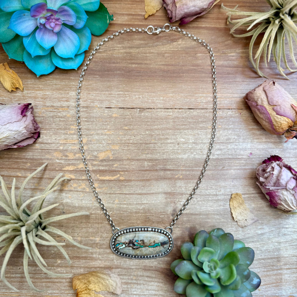 102 - Sterling Silver Ribbon Easter Blue Turquoise Bar Necklace by Jason Ogg Necklaces Shopify Collective The Bijoux FAB Jewelry The Bijoux FAB Jewelry