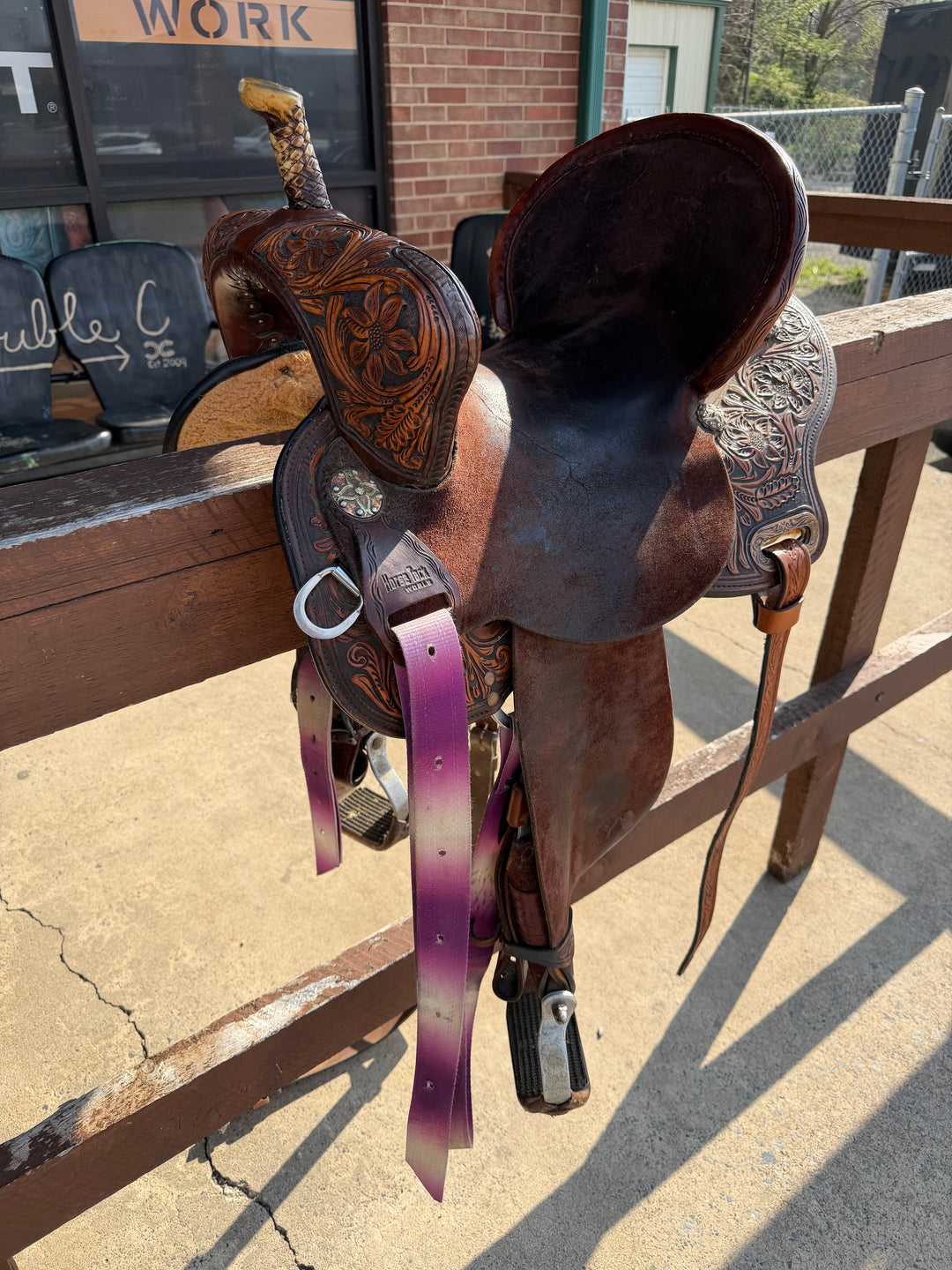 14.5” Circle Y Horse Tack World Barrel Saddle Double C Western Supply