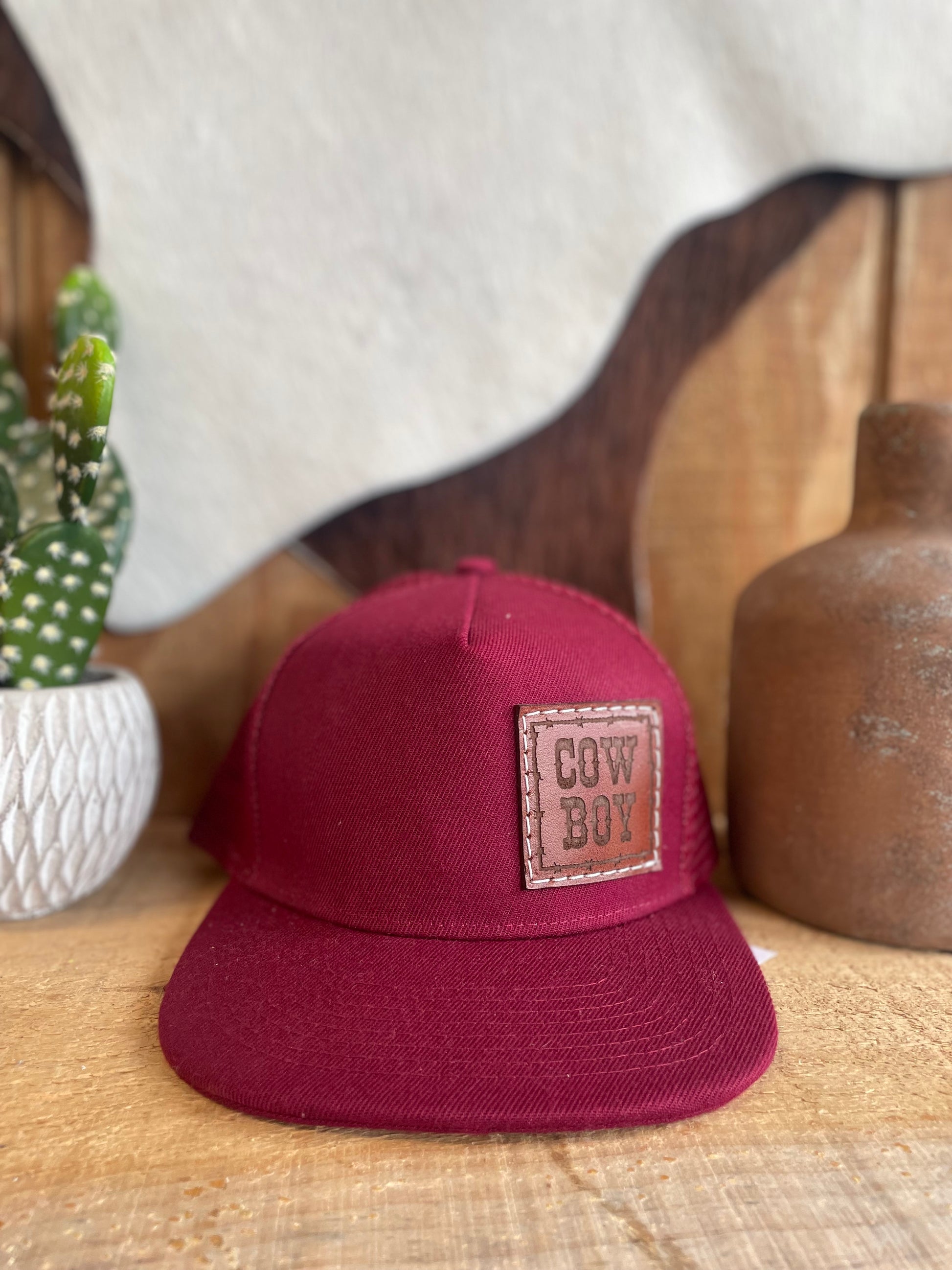 Cowboy Leather Patch Cap cap Double C Western Supply