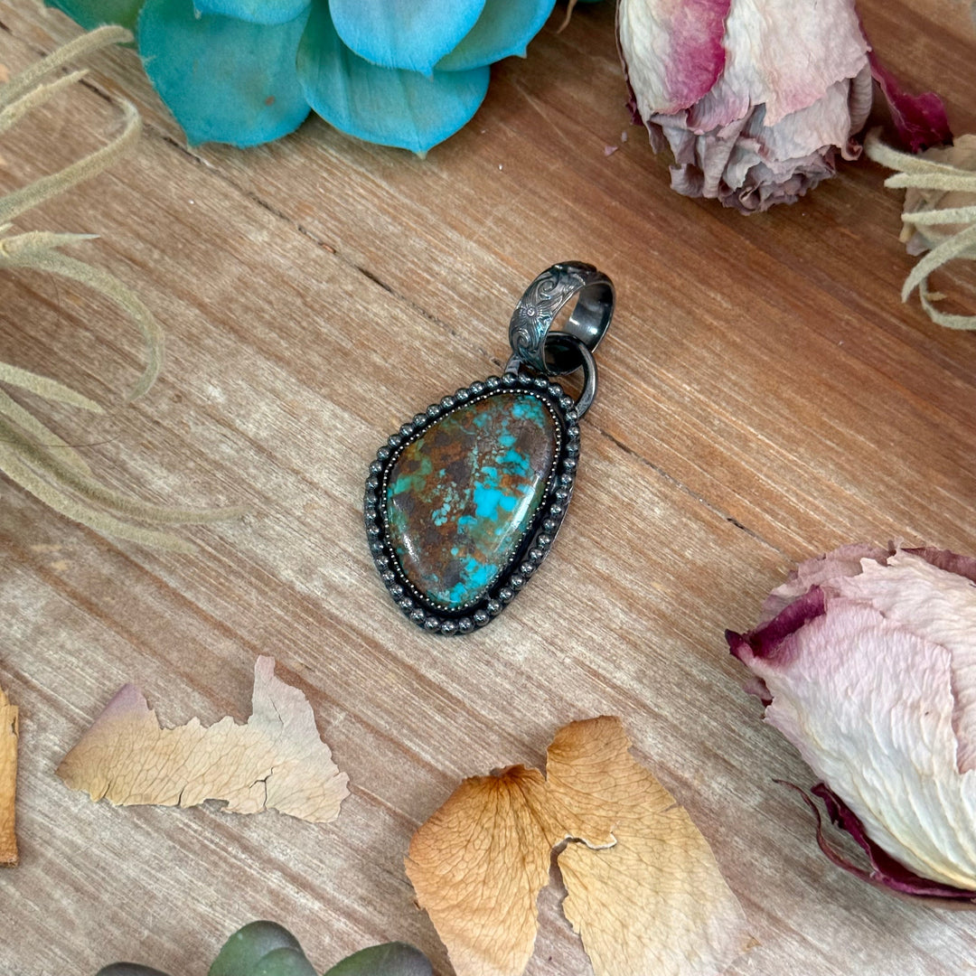 MJ Freeform Turquoise Pendant – Sterling Silver Pendant Shopify Collective The Bijoux FAB Jewelry The Bijoux FAB Jewelry