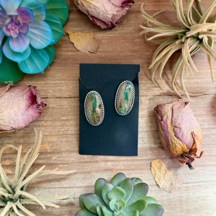 9 - Sterling Silver Ribbon Royston Turquoise Stud Earrings by Jason Ogg Earrings Shopify Collective The Bijoux FAB Jewelry The Bijoux FAB Jewelry