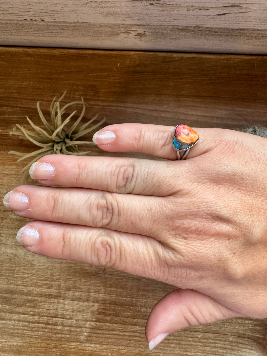 Heart Ring - Size 6 1/2 -Dahlia ring and sterling silver ring Shopify Collective The Bijoux FAB Jewelry The Bijoux FAB Jewelry