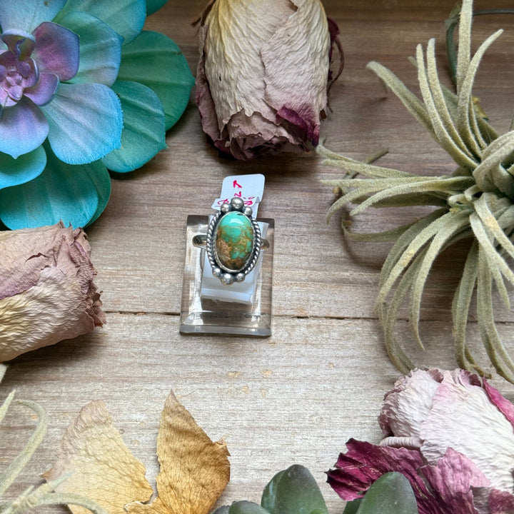 124 - Sterling Silver Royston Turquoise Medicine Man Eye Stamped Stacking Ring by Jason Ogg Ring Shopify Collective The Bijoux FAB Jewelry The Bijoux FAB Jewelry
