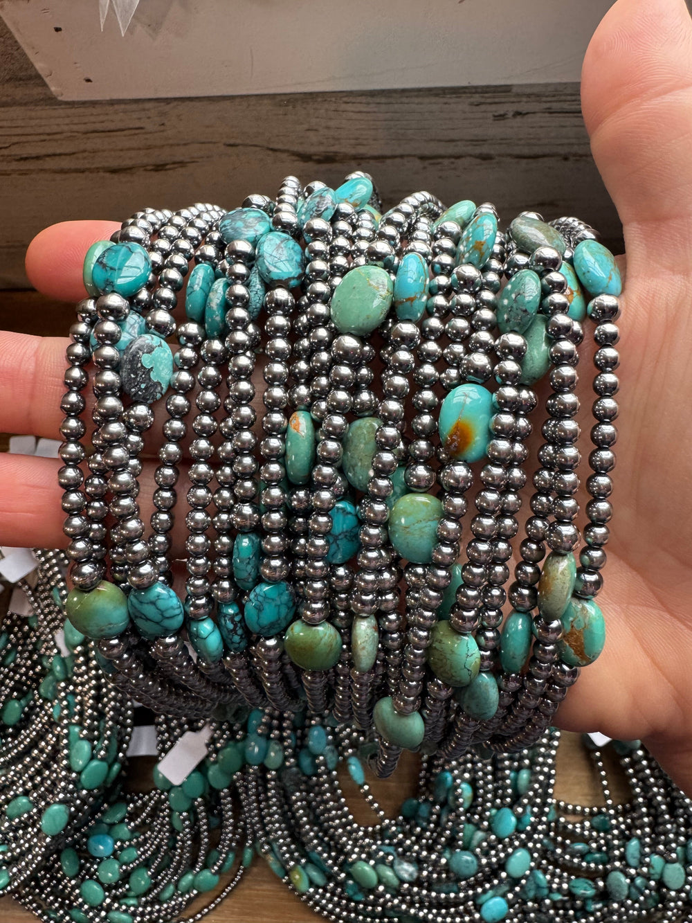 15-Inch Turquoise Necklace with 4mm & 5mm Beads Necklaces Shopify Collective The Bijoux FAB Jewelry The Bijoux FAB Jewelry