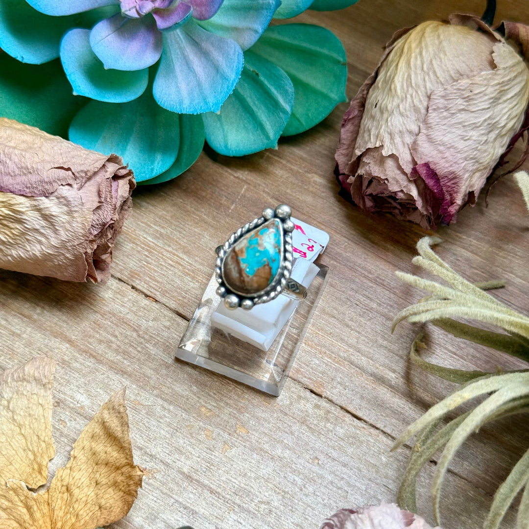 135 - Sterling Silver Easter Blue Turquoise Medicine Man Eye Stamped Stacking Ring by Jason Ogg Ring Shopify Collective The Bijoux FAB Jewelry The Bijoux FAB Jewelry