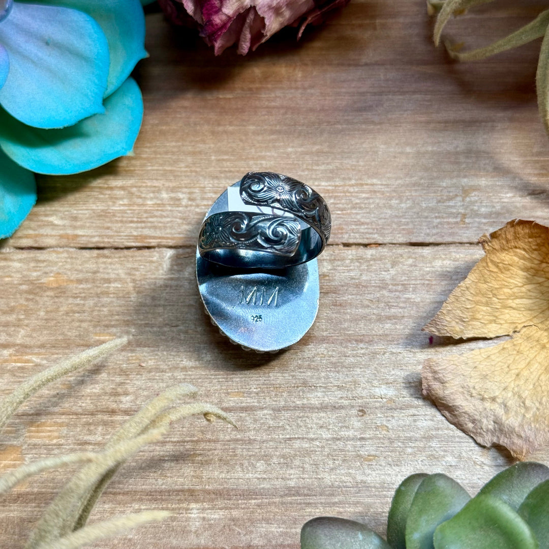 Mj Ring - Sterling Silver Green Turquoise Adjustable Ring Shopify Collective The Bijoux FAB Jewelry The Bijoux FAB Jewelry