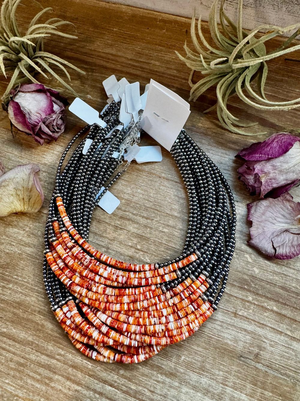 Spiny Oyster Heishi & Sterling Silver Pearl Choker Necklaces Shopify Collective The Bijoux FAB Jewelry The Bijoux FAB Jewelry