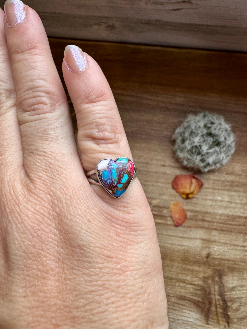 Heart Ring - Size 6 -Dahlia ring and sterling silver II ring Shopify Collective The Bijoux FAB Jewelry The Bijoux FAB Jewelry