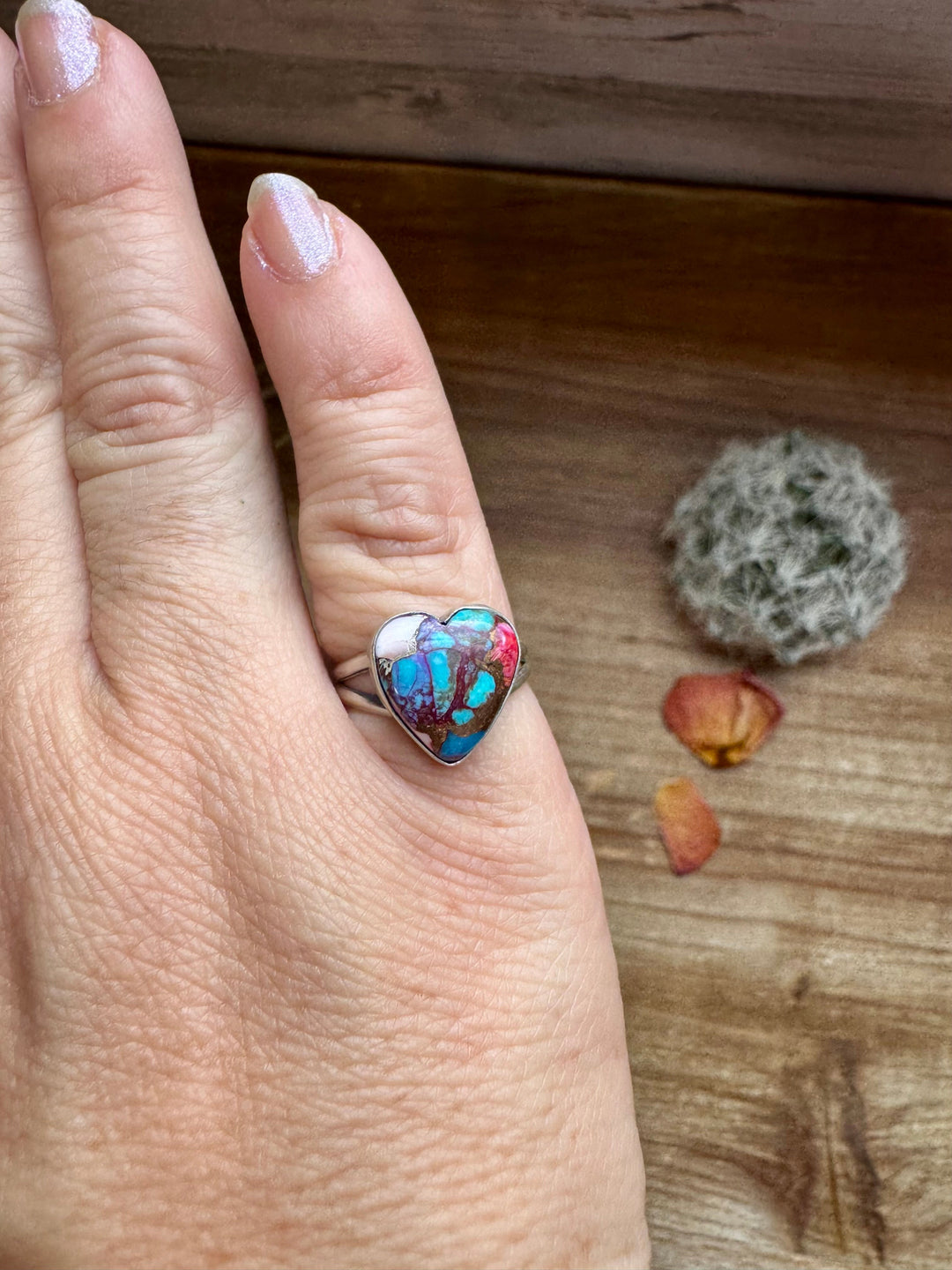 Heart Ring - Size 6 -Dahlia ring and sterling silver II ring Shopify Collective The Bijoux FAB Jewelry The Bijoux FAB Jewelry